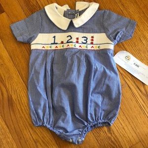 Sillygoose ABC123 smocked bubble